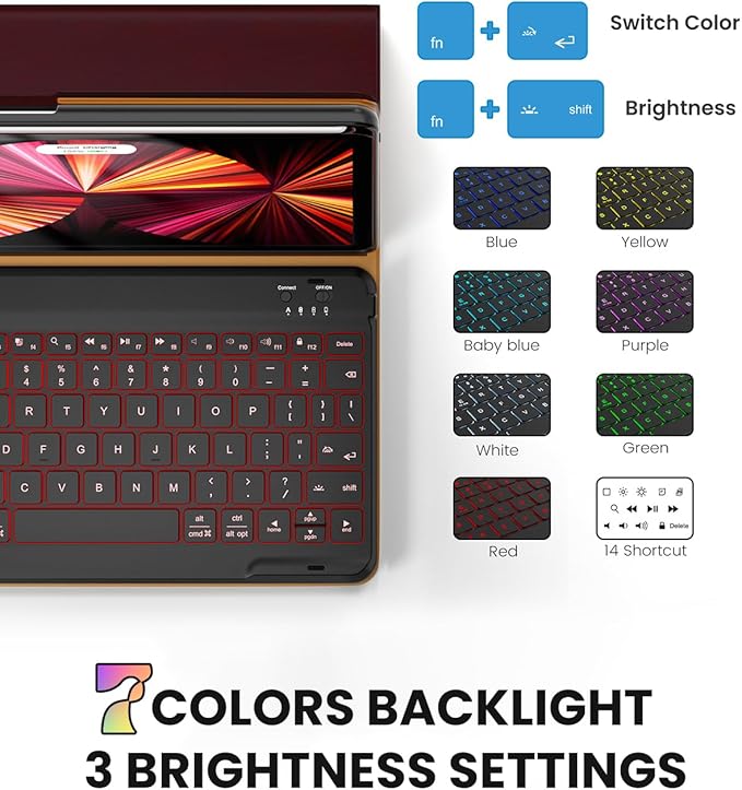 Leather Keyboard Case for iPad Air 5th 4th Generation 10.9 inch Pro 11 - Image 3