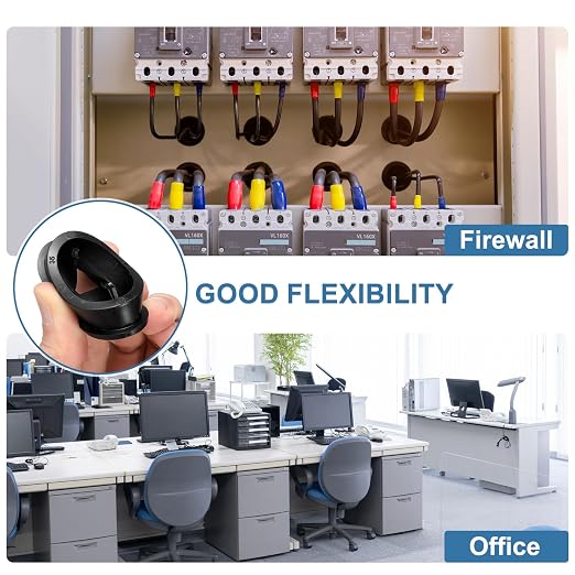 uxcell 4Pcs Cable Cord Grommet, 7/8" Rubber Desk Grommets Wire Pass Through - Image 7