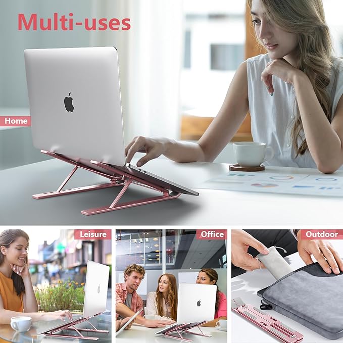 Laptop Stand for Desk, Aluminum Metal MacBook Stand，Computer Riser for Desk - Image 6