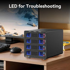Hybrid 2*2.5/3.5" SATA HDD/SSD+6* M / B+M Key M.2 NVMe Enclosure - Image 7
