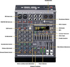Professional Audio Mixer 4 Channel Sound Board Console System 99 DSP DJ Mixer - Image 9