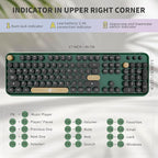 Wireless Keyboard and Mouse Combo, 104 Round Keys Cute Colorful Keyboard and - Image 3