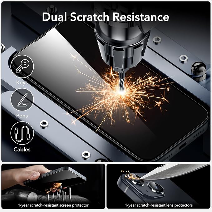 ESR for iPhone 14 Screen Protector Set, 3 Tempered-Glass Screen Protectors and - Image 4