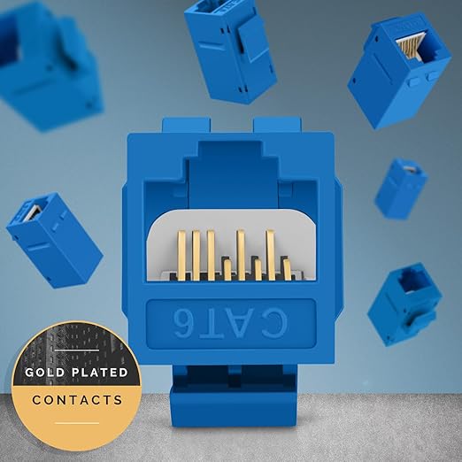 Everest Cat6 RJ45 Keystone Coupler in Blue - Image 5