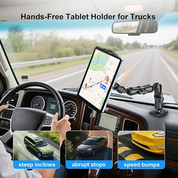 PLDHPRO Tablet Holder for Car Dashboard Heavy Duty Drill Base 360° Adjustable - Image 6