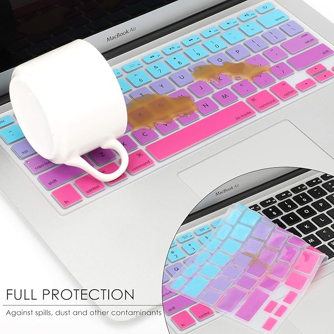 Allinside Blue and Pink Ombre Keyboard Cover Skin - Image 5