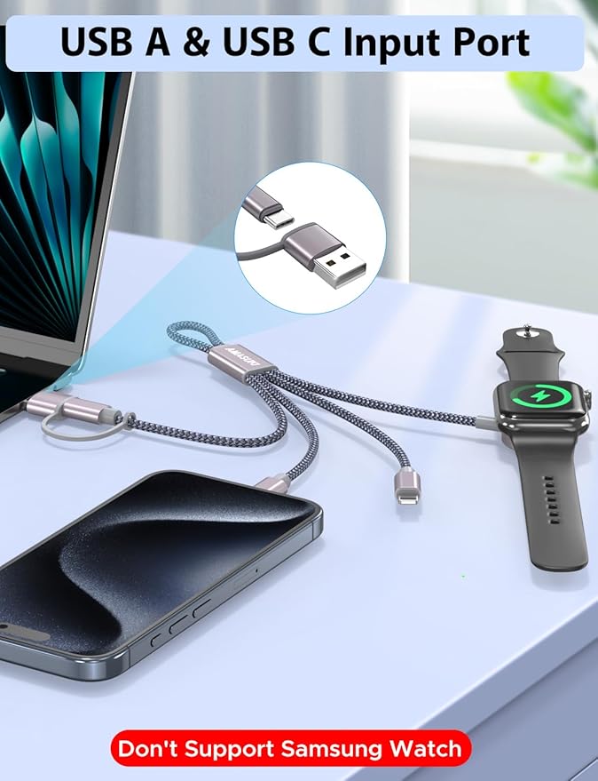2Pack 8inch Short 3 in 2 USB C Cable - Image 2