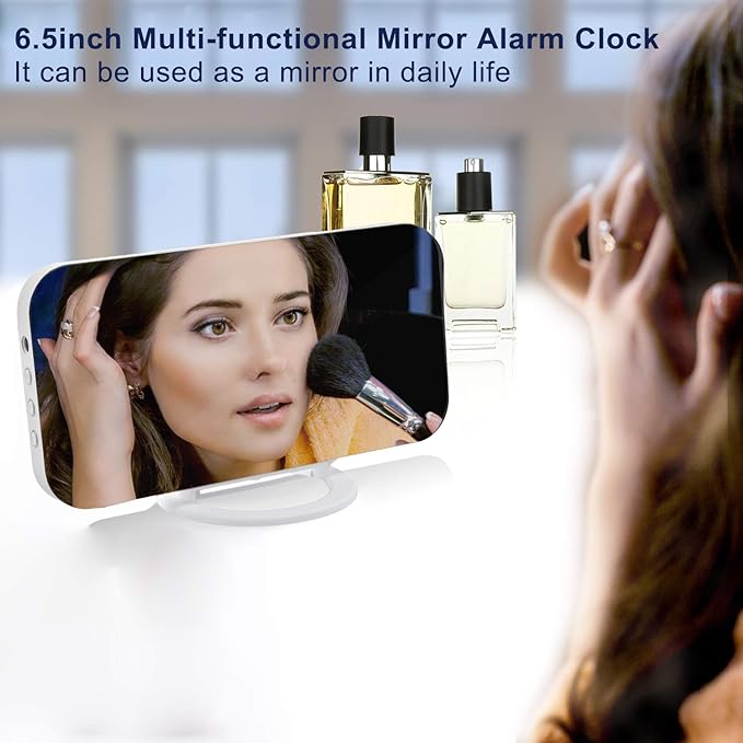 SZELAM Digital Clock Large Display, LED Electric Alarm Clocks Mirror Surface - Image 2