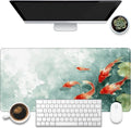 Desk Pad, Watercolor Koi Fish Desk Mat, Koi Fish in Pond Large Gaming Mouse Pad by KOAIWPAE