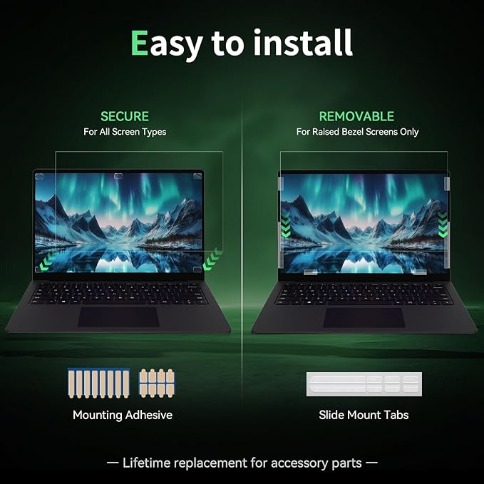 Laptop Privacy Screen 13.3 Inch-16:10 Aspect Ratio Anti-Glare Blue Light Film - Image 4