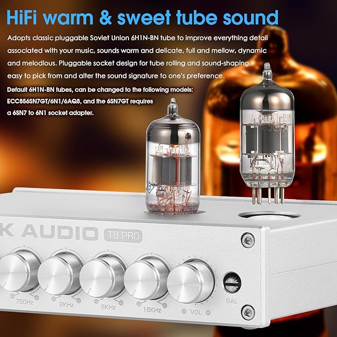 Douk Audio HiFi Vacuum Tube 7-Band EQ Preamp Equalizer XLR Pre-Amplifier Home - Image 4