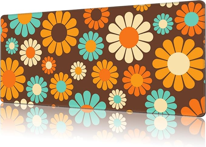 Mouse Pad Large Retro Flower Non-Slip Game Desk Mat by NIYLYNSYN
