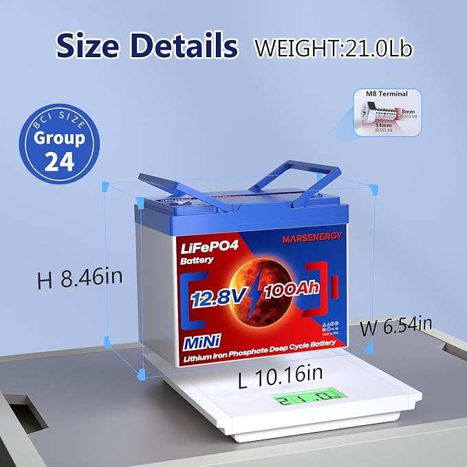 12V 100Ah Lifepo4 Battery, Bci Group 24, Built-In 100A Smart BMS, 4500 To 15000 - Image 4