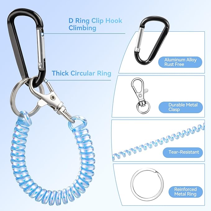 SHANSHUI Phone Tether, 4 x Tether Pacthes & Carabiner Clips Universal Cellphone - Image 3