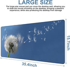 Flying Dandelion Seeds Gaming Mouse Pad 3mm Thick Stitched Edge Waterproof - Image 3
