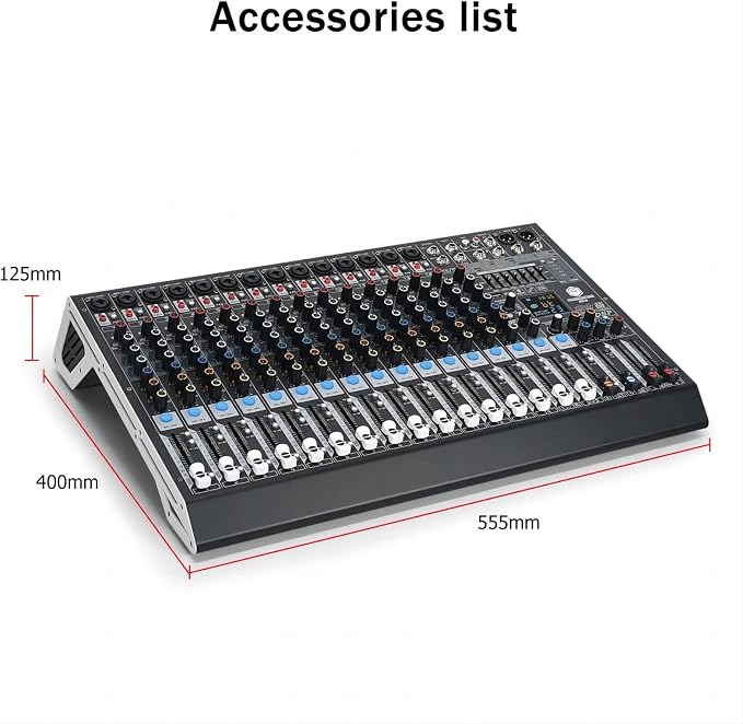 W IN-MIX DX16 Professional DJ Audio Mixer 16 Channel - Image 9
