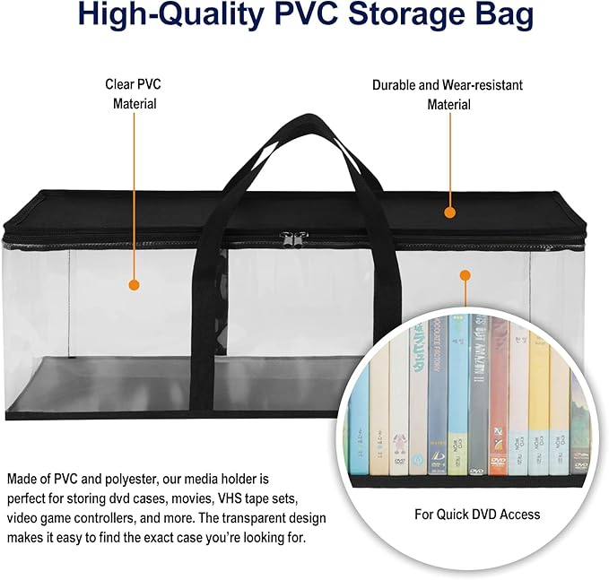CCidea DVD Storage Bags Set of 2, Stackable DVD/CD/Blu Ray Storage Cases - Image 2