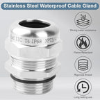 NPT 3/4" Stainless Steel Waterproof Cable Gland IP68 Waterproof Cable Gland - Image 4