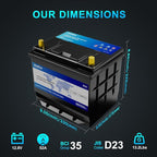 XINGCELL Kim Kirin12.8V 52Ah LiFePO4 Car Battery Group 35/D23 – Lithium Iron - Image 2
