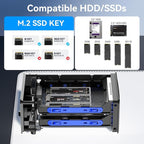 Hybrid 2.5/3.5" SATA HDD/SSD+3* M / B+M Key M.2 NVMe Enclosure - Image 5