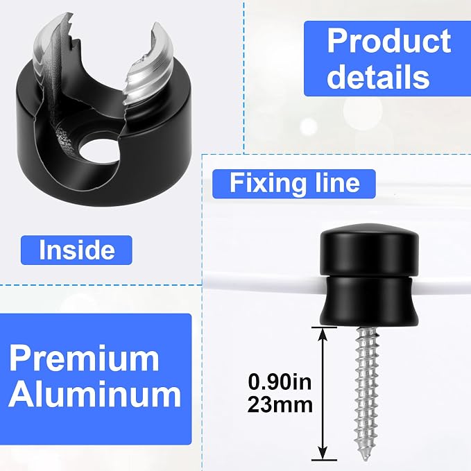 5 Sets Charger Holders for Cords, Matte Black Color Adjustable Cable Anchor - Image 3