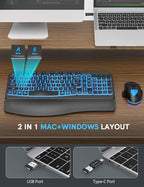 SABLUTE Ergonomic Wireless Keyboard and Mouse Combo - Image 5