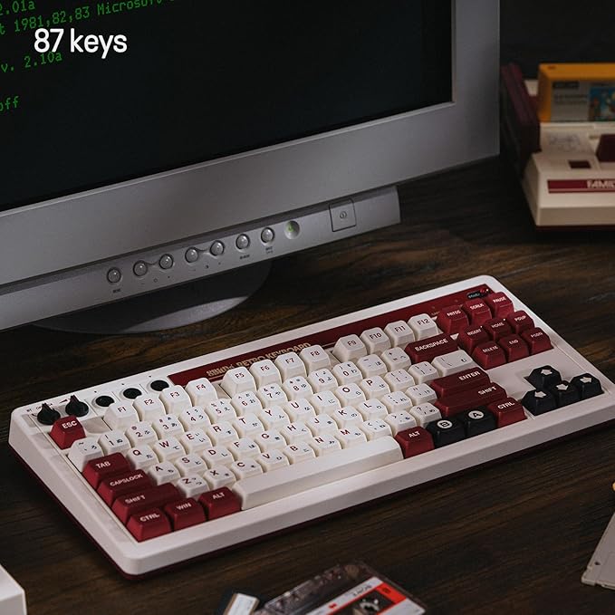 8Bitdo 87 Keys Retro Mechanical Keyboard Bluetooth/2.4G/USB-C, Hot Swappable - Image 4