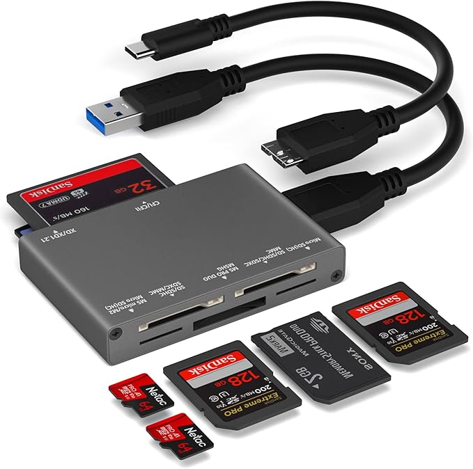 7-in-1 Multi Memory Card Reader, USB 3.0 SD Card Reader Writer Read 7 Cards by Togconn