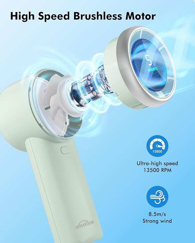 WHATOOK Portable Mini Fan: High Speed Cooling Fan, 10 Hours Battery Life - Image 2