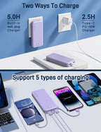Portable Charger with Built in Cable and AC Wall Plug, USB C Power Bank - Image 5
