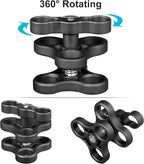 MINIFOCUS 2PCS 1'' Aluminum Triple Holes Ball Clamp Mount - Image 5
