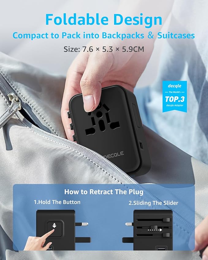 Universal Travel Adapter, International Travel Plug Adapter - Image 7