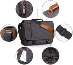 ESTARER Computer Messenger Bag 15-15.6 inch, Water-resistant Canvas Work Bag - Image 6