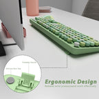 Green Wireless Keyboard and Mouse, KOOTOP Cute Green Colorful Keyboard and Mouse - Image 7