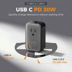 TESSAN Travel Adapter 009, PD 20W Universal Power Adapter 2 USB C 1 USB A - Image 5
