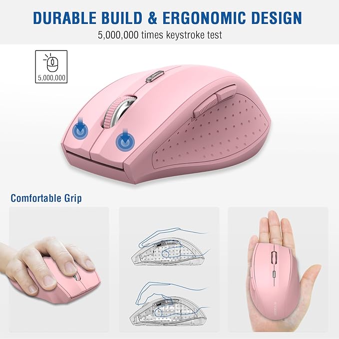 E-YOOSO Wireless Mouse for Laptop, Portable Optical Computer Mouse, 6 Buttons - Image 4
