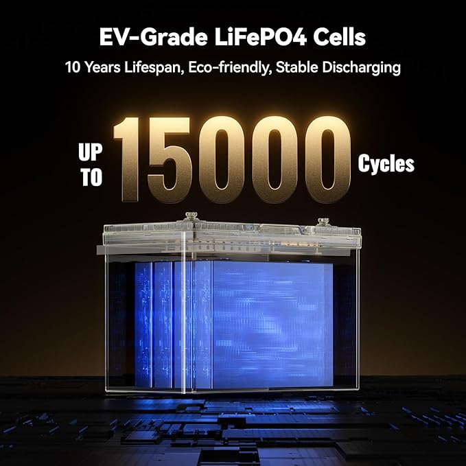 Power Queen 12.8V 125Ah Bluetooth LiFePO4 Battery, Group 27 Size &1600Wh Energy - Image 9