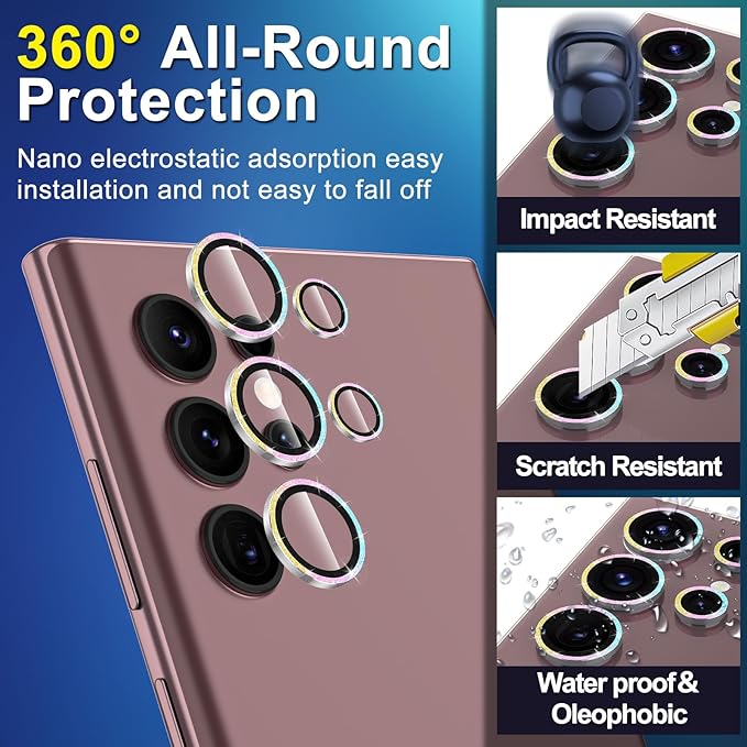 for Samsung Galaxy S22 Ultra Camera Lens Protector, Individual Metal Ring - Image 3