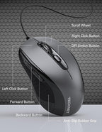 TECKNET Computer Wired Mouse, USB Mice - Image 7