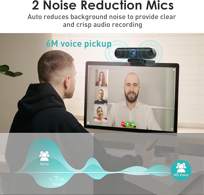 saylas 2K Webcam with Microphone, FHD Streaming Camera with 2K/30fps, - Image 4