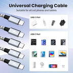 USB C Multi Charging Cable, Dual Type C Cable 1Pack 5FT, USB C Splitter - Image 6