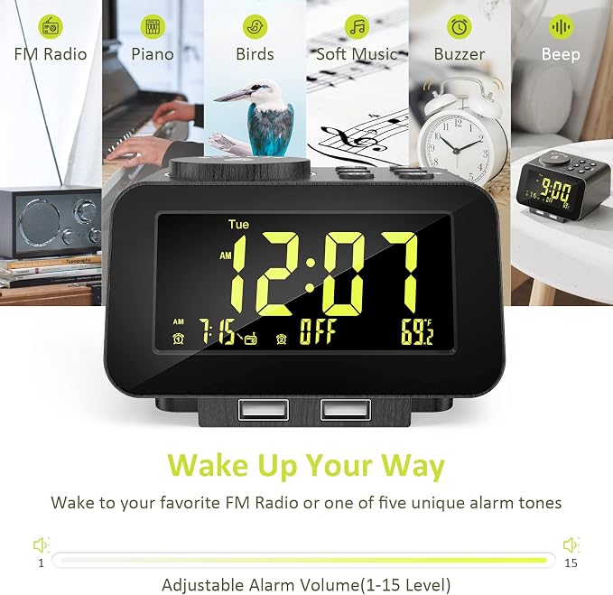 uscce Alarm Clock Radio for Bedroom - Image 6