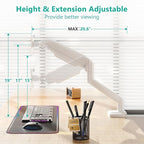 WALI Single Monitor Arm Mount Stand, Adjustable Gas Spring Arm Monitor Mount - Image 4