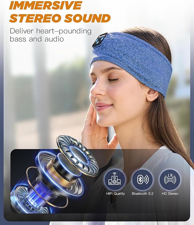 Perytong Bluetooth Headband Headphones, Sleep Headphones Bluetooth - Image 2