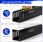 ZhiYo 99in Professional Server Rack Cable Management Raceway, H2in x W2in Cable - Image 7