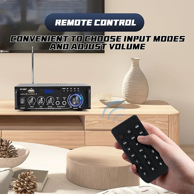 Stereo Audio Amplifier, 300W Home 2 Channel Wireless Bluetooth 5.0 Power - Image 7