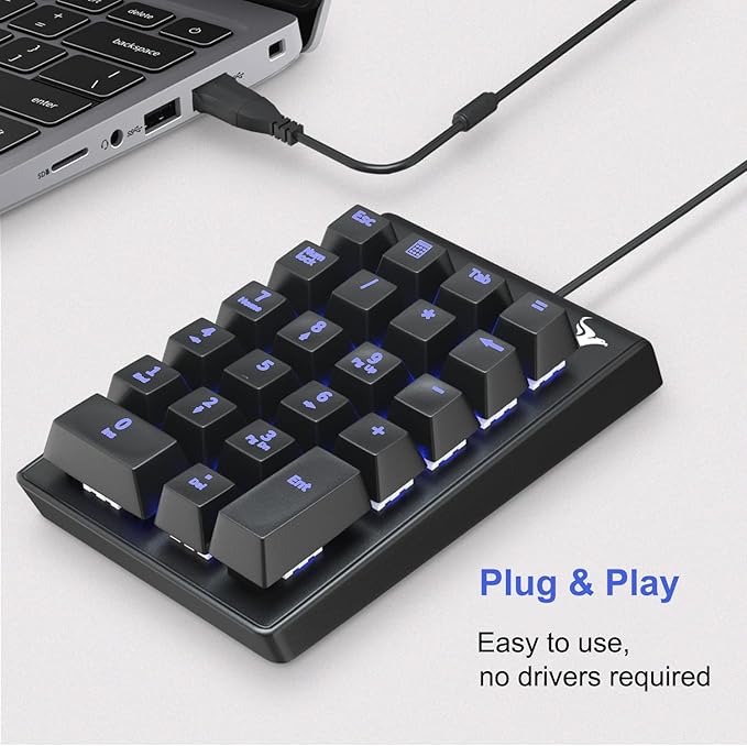 Rottay Number Pad, Mechanical USB Wired Numeric Keypad - Image 3
