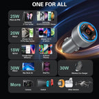USB C Car Charger, 3 Pack 65W 12V Car Charger Adapter Multi Port QC 3.0+PD 30W - Image 6