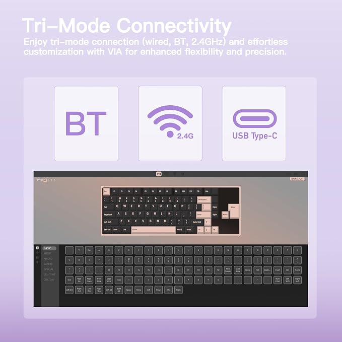 KEEBMONKEY WOBKEY Rainy 75 CNC Aluminum HMX/JWK/Cocoa Switches Triple-Mode - Image 5