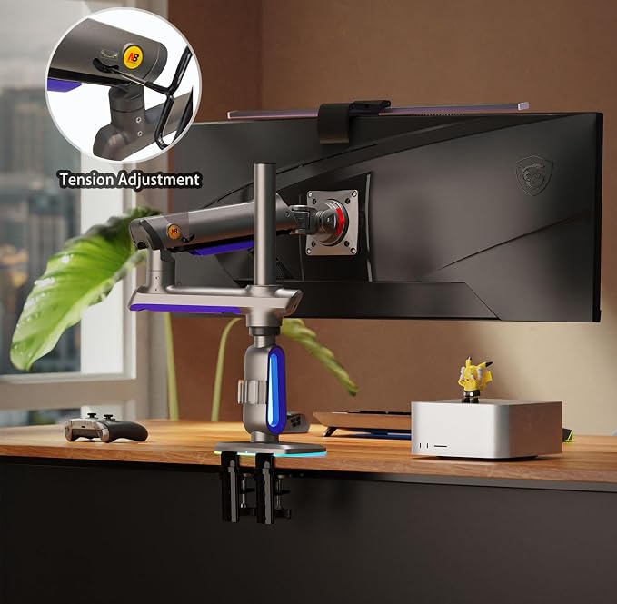 RGB Gaming Monitor-Arm for Flat/Ultrawide/Curved Monitors 32 to 60 inch - Image 8